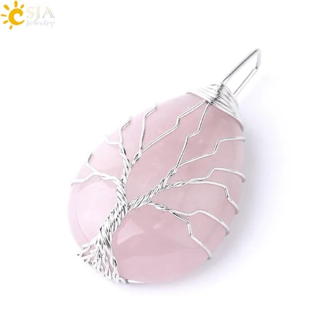 Water Drop Necklace Pendant Natural Gem Stone