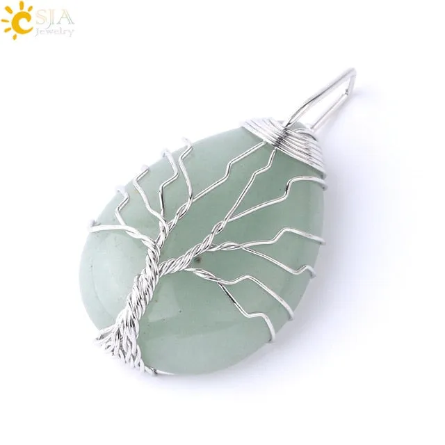 Water Drop Necklace Pendant Natural Gem Stone