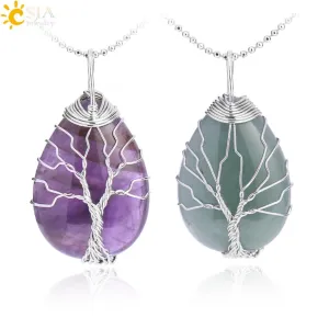 Water Drop Necklace Pendant Natural Gem Stone
