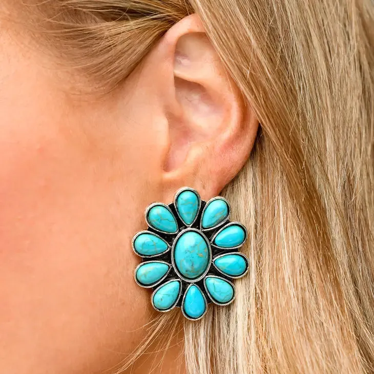West & Co. Turquoise Flower Cluster Earrings