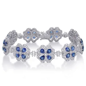 White Gold Saphhire & Diamond Bracelet