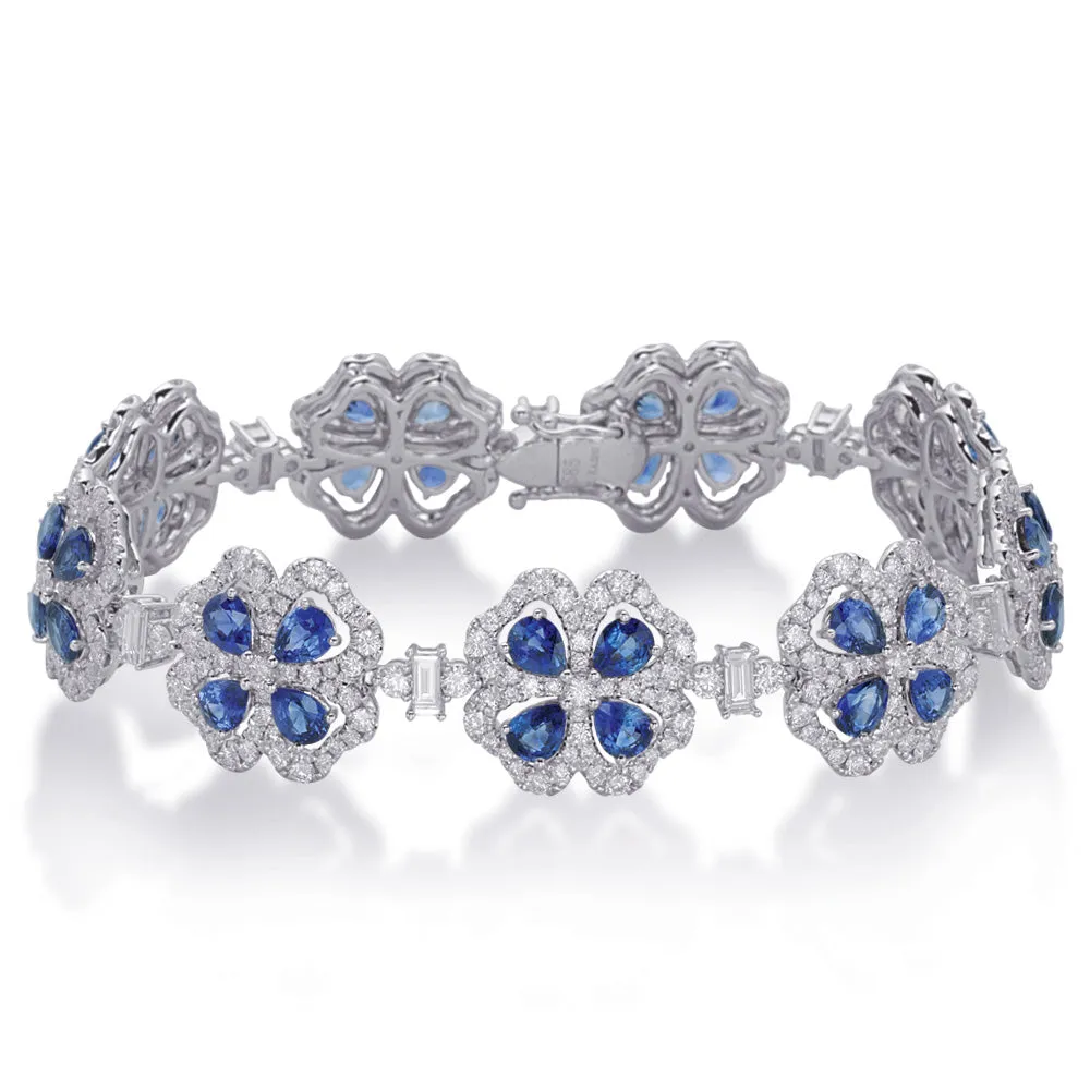 White Gold Saphhire & Diamond Bracelet