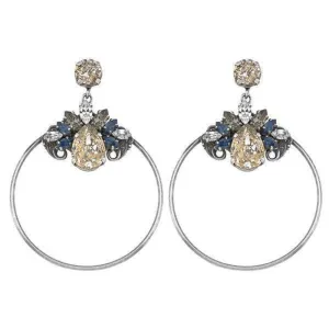 Whoopi Crystal Cluster Hoop Earrings