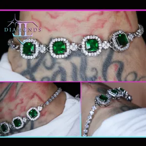 Womens Green Gemstone Bracelet | Green Diamond Bracelet