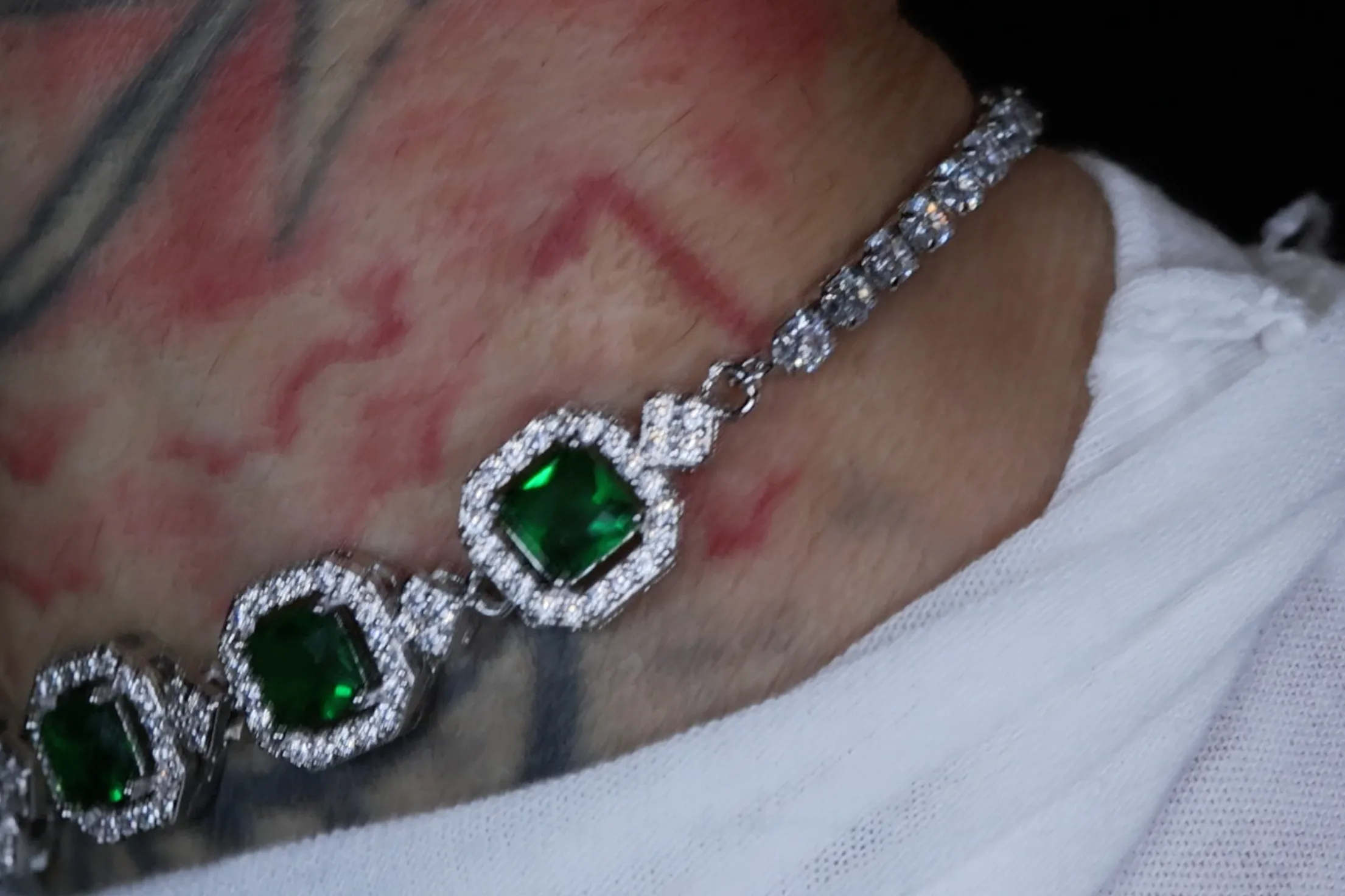 Womens Green Gemstone Bracelet | Green Diamond Bracelet