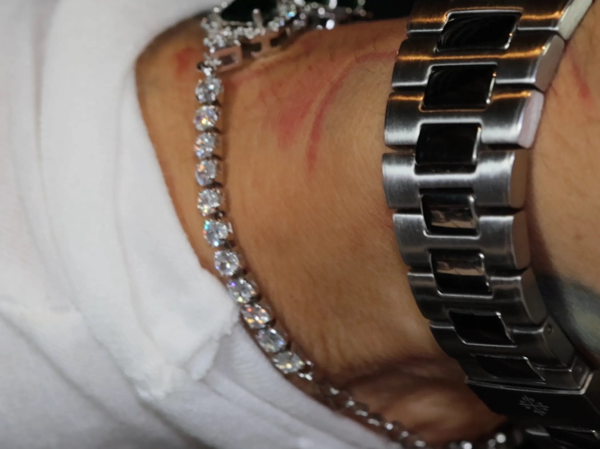 Womens Green Gemstone Bracelet | Green Diamond Bracelet