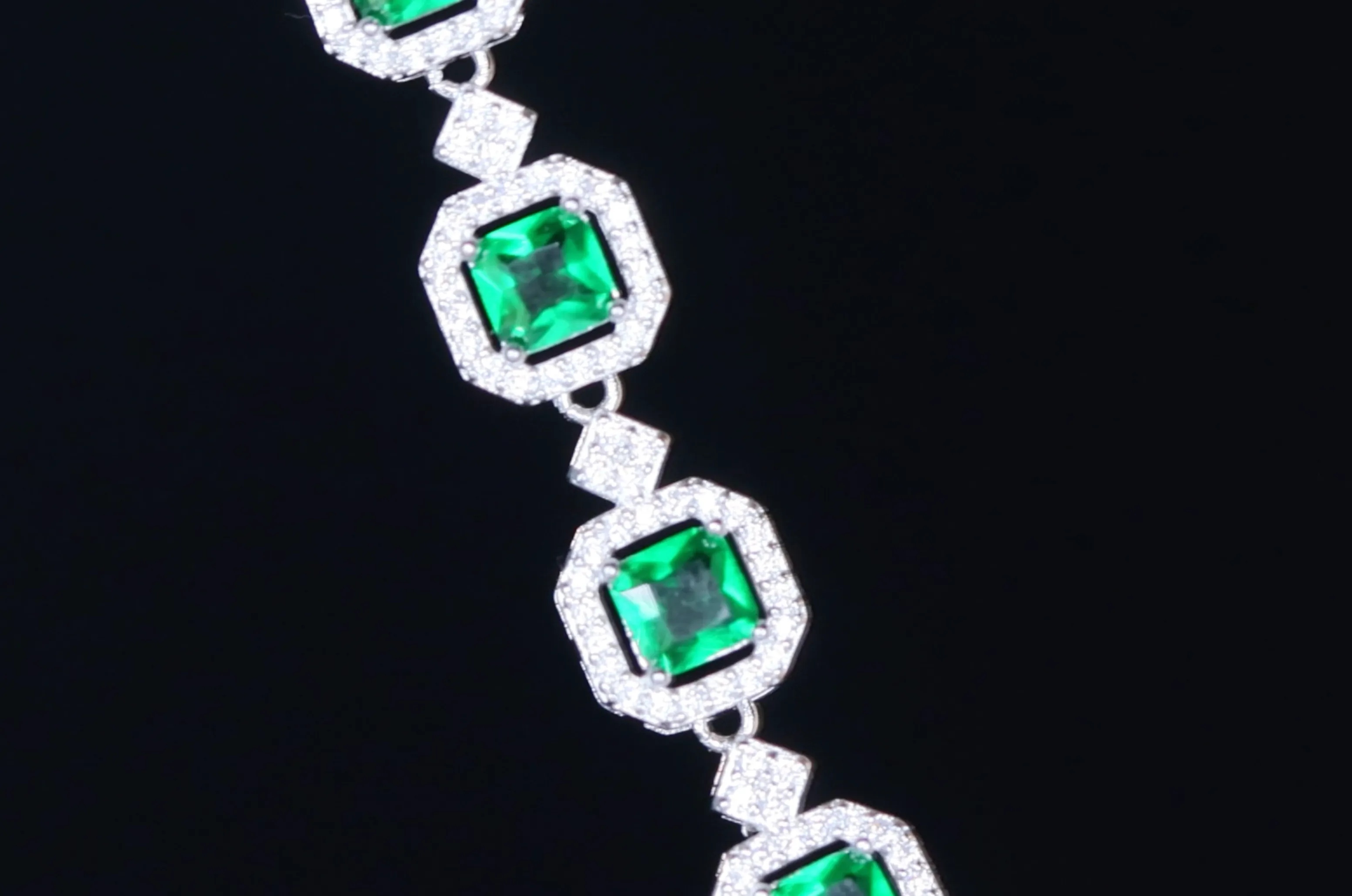 Womens Green Gemstone Bracelet | Green Diamond Bracelet