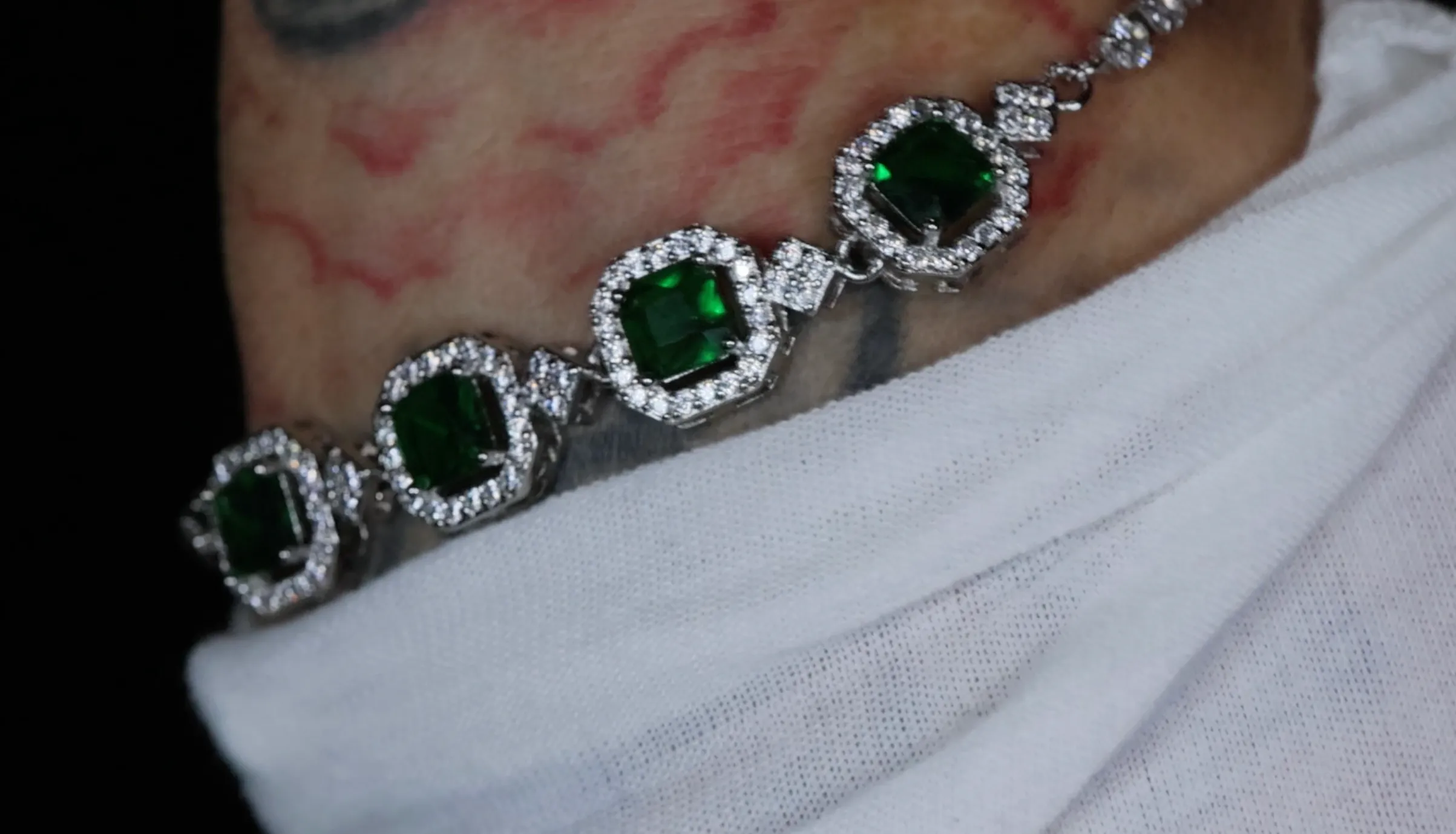Womens Green Gemstone Bracelet | Green Diamond Bracelet