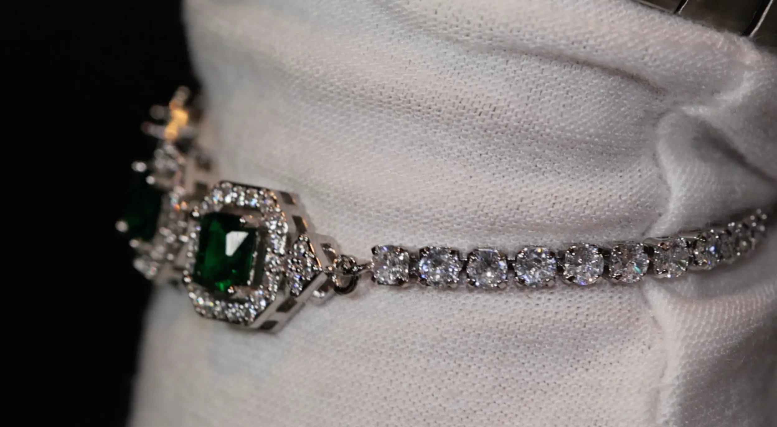 Womens Green Gemstone Bracelet | Green Diamond Bracelet