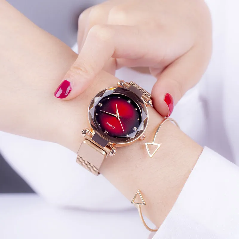 Women's Starry Quartz Lazy Magnet Strap Iron-absorbing Watch