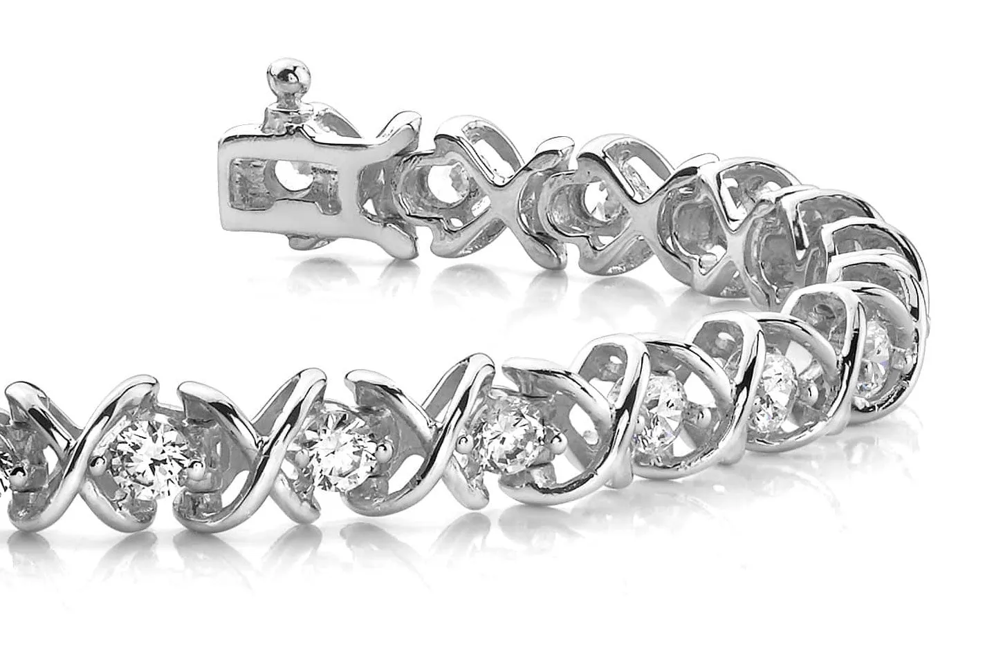 X Link Diamond Tennis Diamond Bracelet with 1.98 ct.(finished) 2.6mm