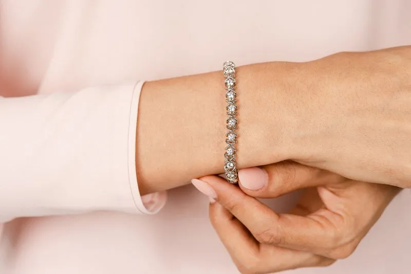 X Link Diamond Tennis Diamond Bracelet with 1.98 ct.(finished) 2.6mm