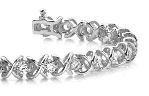 X Link Diamond Tennis Diamond Bracelet with 1.98 ct.(finished) 2.6mm