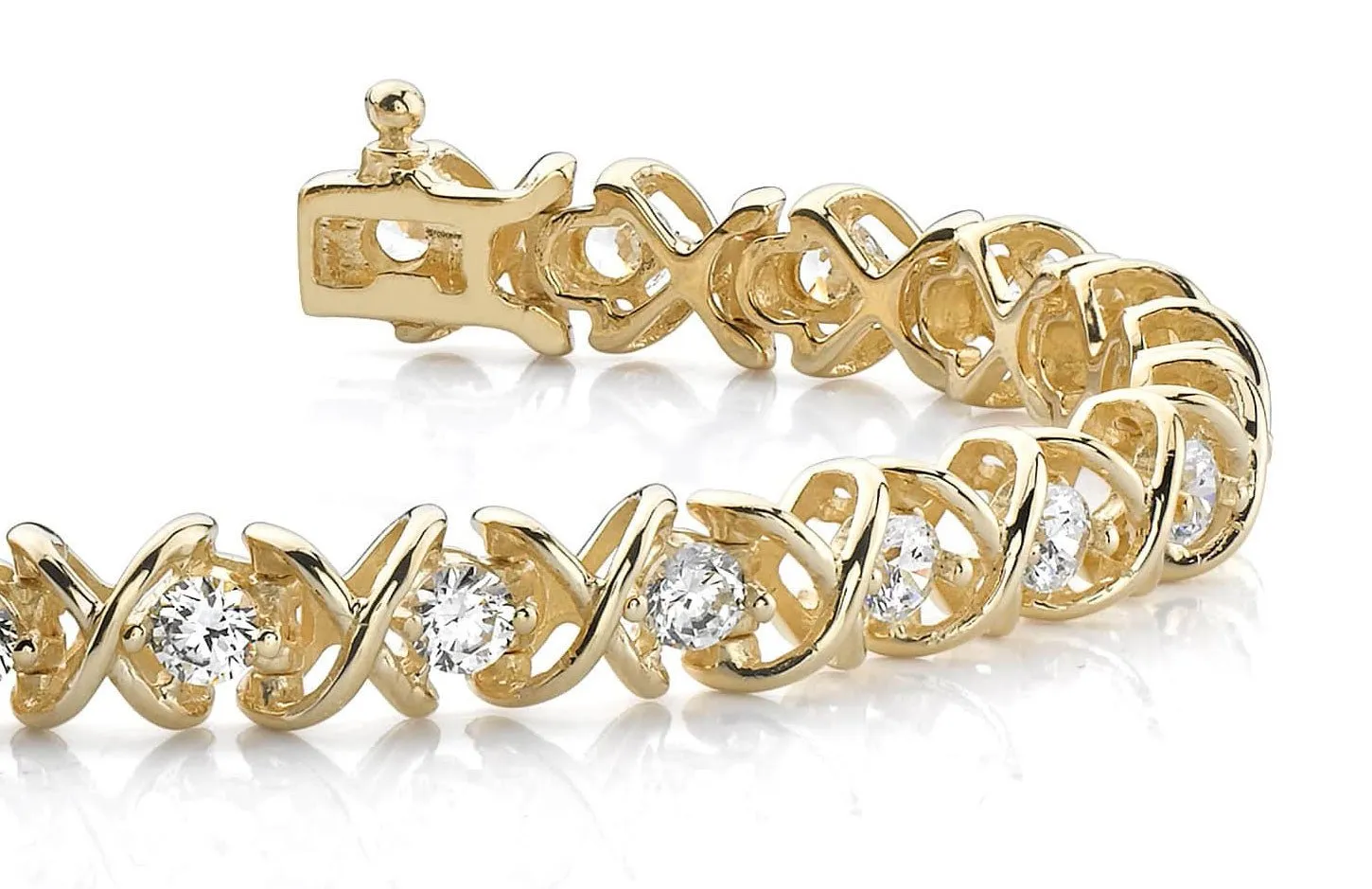 X Link Diamond Tennis Diamond Bracelet with 1.98 ct.(finished) 2.6mm