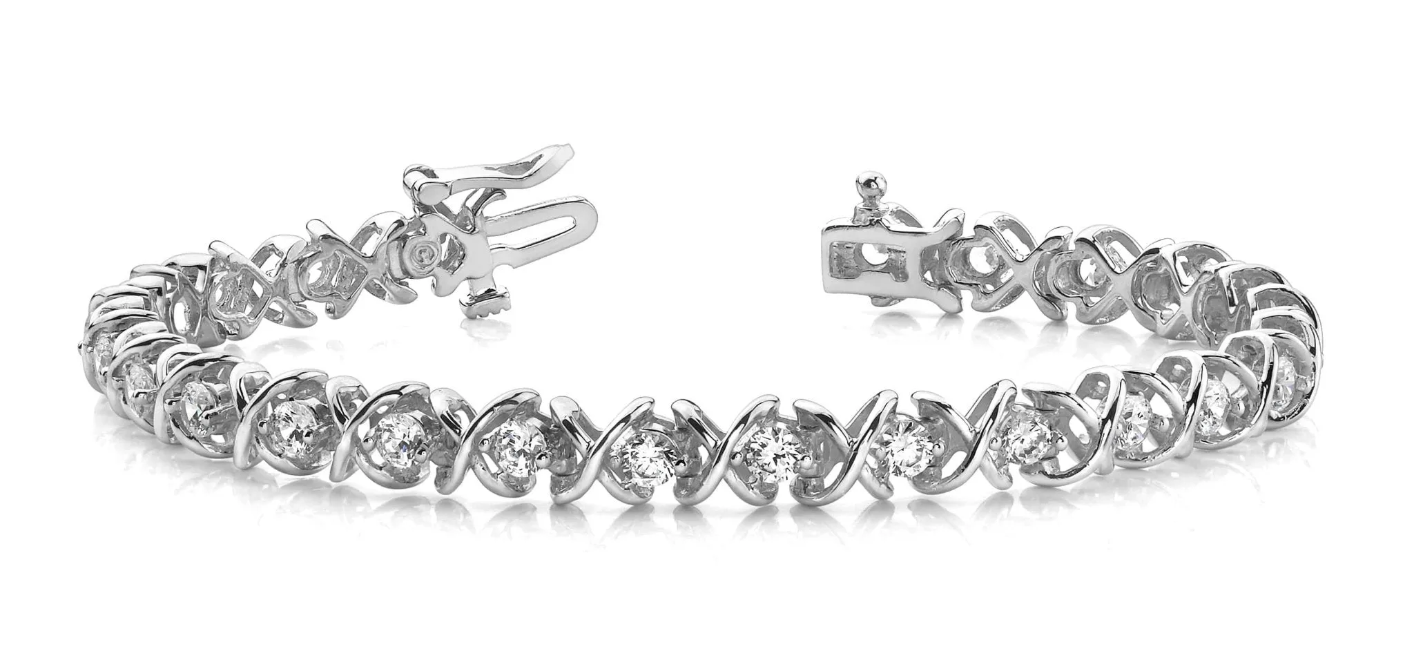X Link Diamond Tennis Diamond Bracelet with 1.98 ct.(finished) 2.6mm