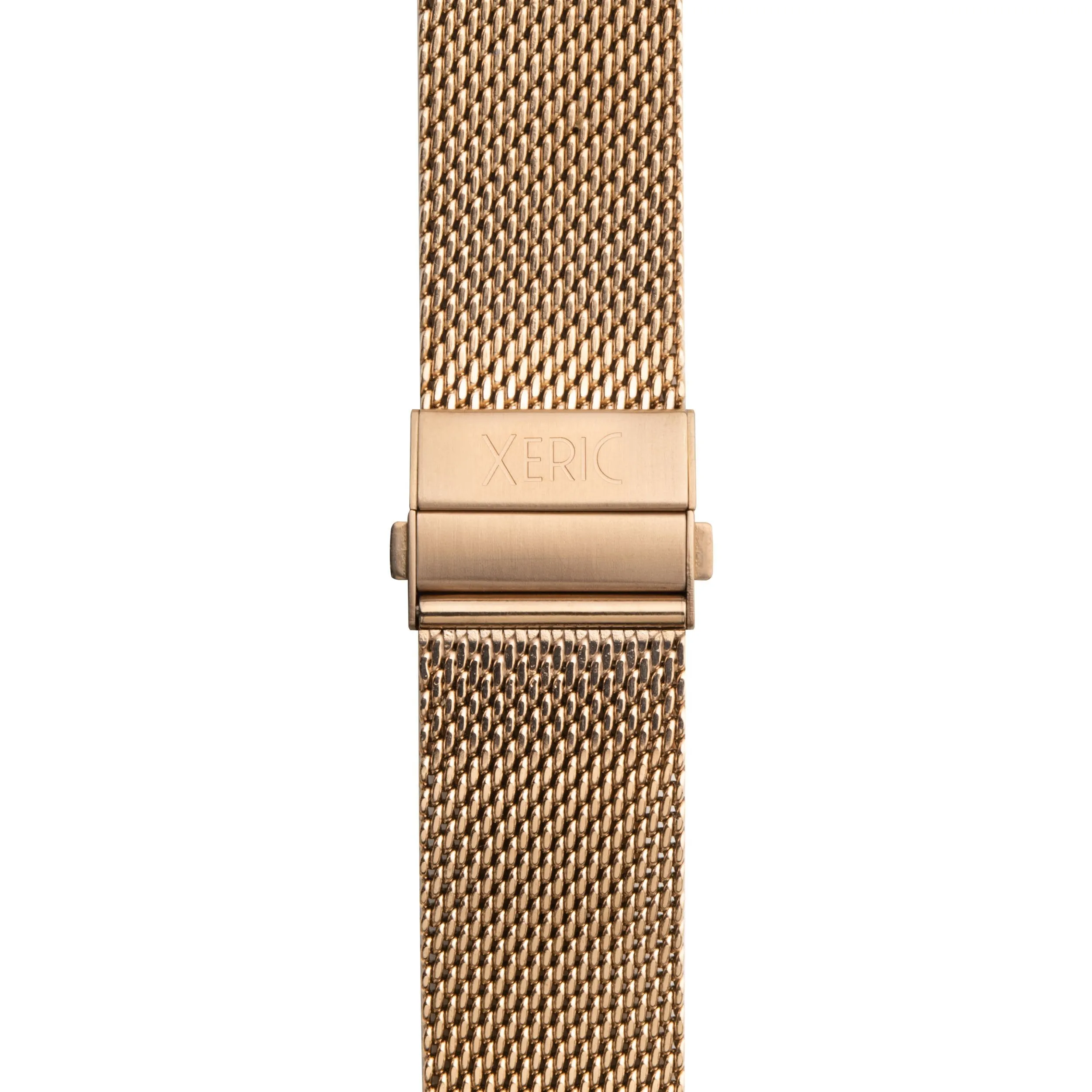 Xeric 22mm Rose Gold PVD Mesh Bracelet with Deployant Clasp