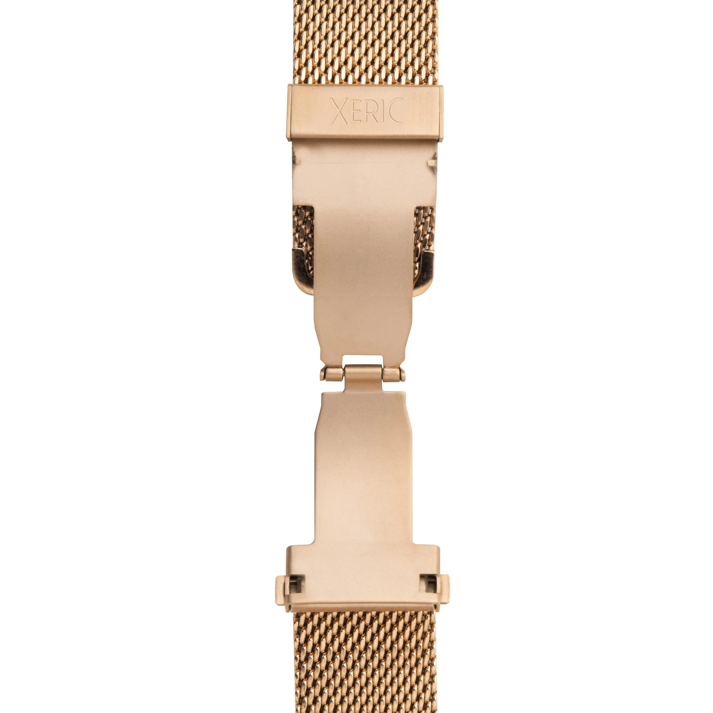 Xeric 22mm Rose Gold PVD Mesh Bracelet with Deployant Clasp