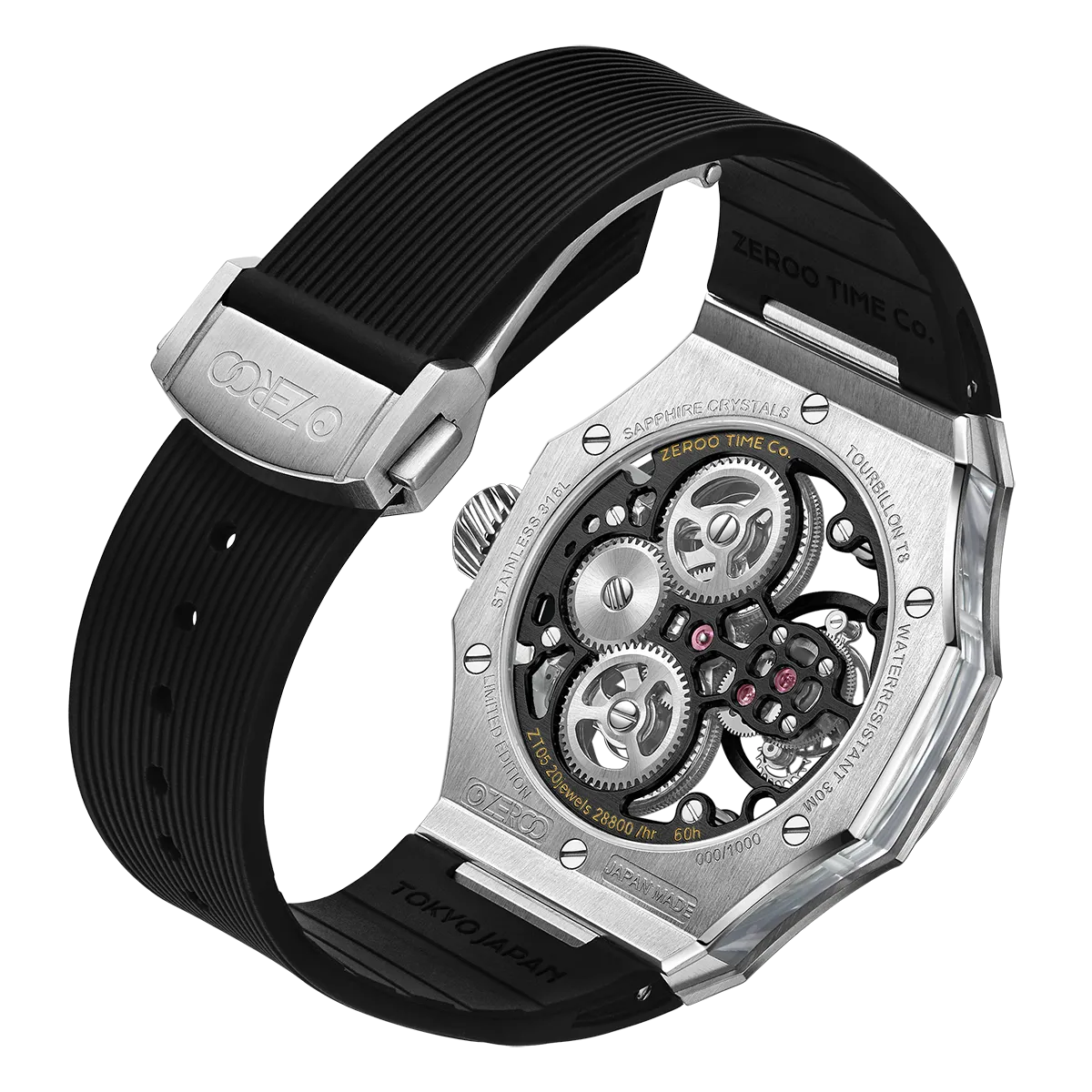 ZEROO T8 THE ORION FULL SKELETON TOURBILLONMANUAL TOURBILLON WATCH FOR GENTS - ZT008SBB