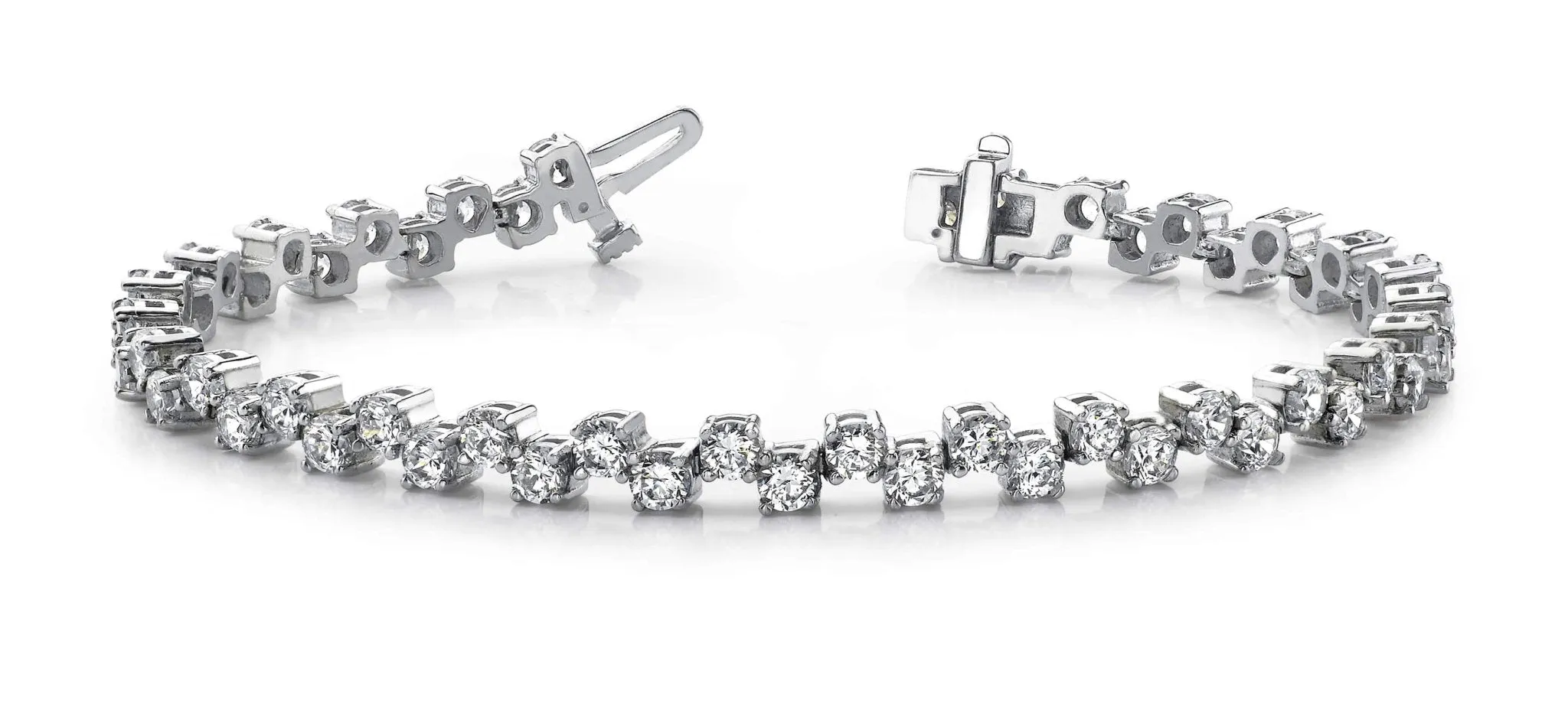 Zig Zag Diamond Bracelet with 7.00 ct.(finished) 3.2mm